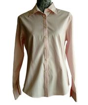 Brooks Brothers Fitted Shirt Pink Button Front Office Career Size 10