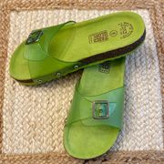 Women’s Faded Glory Lime Green Robyn Cork Sandal Slides Size 6