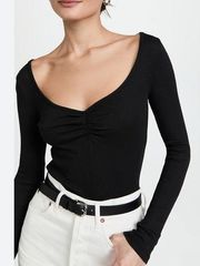 MADEWELL RIBBED BODYSUIT SWEETHEART NECKLINE