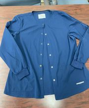 Sketchers Navy Button Up Long Sleeve Scrub Jacket Size Large