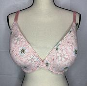 NWT Lucky Brand Women's Size 42C Floral Print Pink Full Coverage Bra NEW