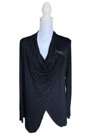 Neiman Marcus Drape Side Zip Cardigan- Large