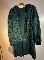 Lucky and blessed long sleeve leopard print cardigan size medium