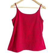 Athleta Red Sleeveless Spaghetti Strap Shelf Bra Workout Top Size L