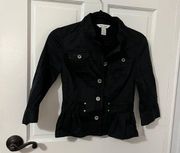 white house black market black cropped button up top