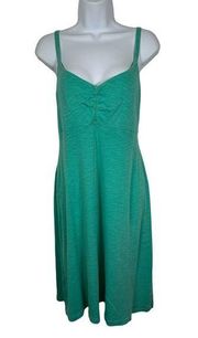 Tommy Bahama Womens Medium Dress Cami Green Back Bow Cotton Spaghetti Strap Beac