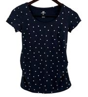 H&M Mama Navy Heart Print Tee Small