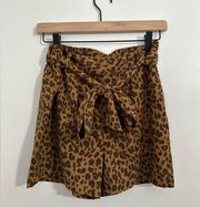 A New Day Leopard Print Tie Front Shorts Medium