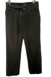 Gap Black Baggy Wide Leg Mid-Rise Stretchy Pants With Attached Belt