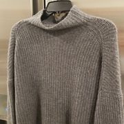 360 Cashmere 💕💕 Funnel Neck Pullover Sweater Mock Neck ~ Grey XS NWT