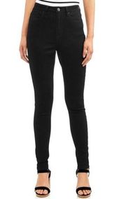 New  High Rise Skinny Jeans Stretch Denim Black Juniors Size 1