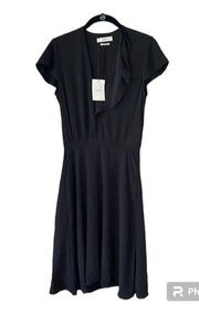 Isabel Marant Etoile Black Silk Short Sleeve Midi Dress NWT