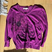 Lauren Conrad Size Small Purple Cardigan Button Down Retro Top