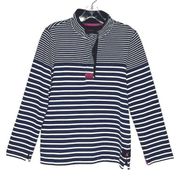 Joules Sweatshirt Womens 8 Navy White Stripe High Neck Comfy Casual Nautical