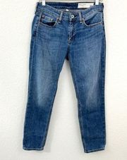 Rag & Bone Women's Dre Low Rise Slim Boyfriend Denim Jeans Blue Size 24