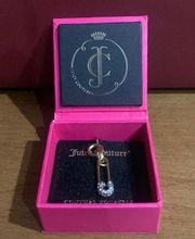 Juicy Couture Silver Crystal Good Hardware Safety Pin Charm