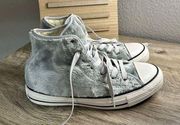 Converse  All Star Free People Women’s 8 Furry Gray Wolf High Top Sneakers Shoes