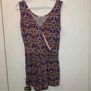 Papaya Aztec Geo Tribal Print Romper Size Medium