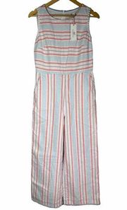 Vineyard Vines Abacos White Cap Tassel Jumpsuit Size 6 white pink blue