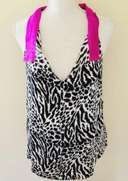 Alice & Trixie animal print silk blouse size xs