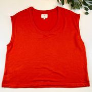 Lou & Gray Red Sleeveless Crop Top Size Large Super Soft