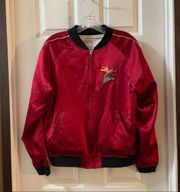 Opening Ceremony Red/Pink Reversible Silk Bomber Jacket Small