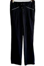 Kuhl Straight Leg Pants Ankle Cinch Drawstring Zipper Pockets Hiking Black 4 Reg