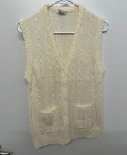 Vintage Cream Sweater Vest Cardigan