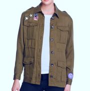 Army Green Patch Military Jacket 