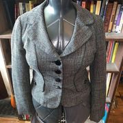 Ann Taylor size 2 black tweed regency royalcore blazer