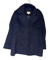 478-REISS Navy Blue Double Breasted Coat