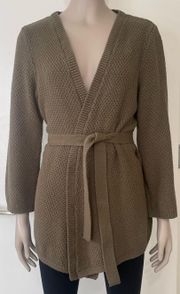 Olive Knit Cardigan Sweater