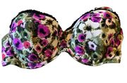 Sea Folly Floral Tea Rose Orchid Halter Padded Cup Bikini Top Size 14