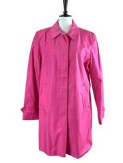 Relatively Women’s Trench Coat Jacket Classic Hot Pink Fuchsia Size Large