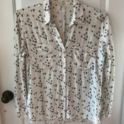 Just living Black & White Bird Print Blouse