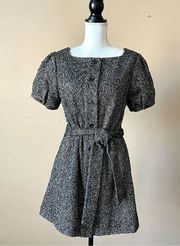 JENNIFER LOPEZ | Tweed Button Down Puff Sleeve Mini Dress Sz M