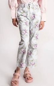 NWT  Betzy Floral print cropped denim jeans sz 26