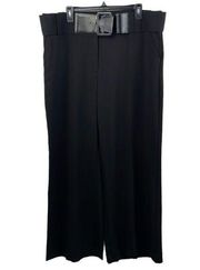 Worthington Stretch Women’s Career Black Wide Leg Trousers size 18 with Belt