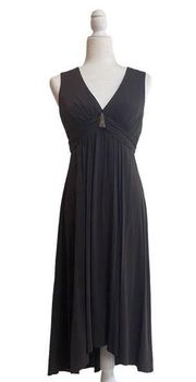 Laundry by Shelli Segal Brown Sleeveless Cocktail Women 8 Midi Open Back V Neck