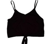 NWT HYFVE Women's Crop Tank Top Tie Front‎ Spaghetti Strap Black Small