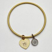 Juicy Couture Logo Heart Gold Tone Bangle Bracelet