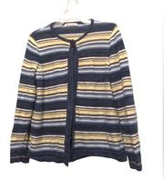 Allison Daley Striped Single Button Cardigan Size Large