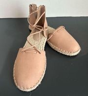 NEW Eileen Fisher Nude Pink Strappy Closed Toe Zipper Back Comfort Espadrille 6