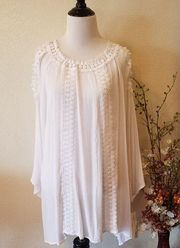 Counterparts White Flowy Cold Shoulder Top Size XL