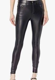 GUESS Women's Soto Pu Black Faux Leather Skinny Pants NWT