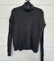 Theory Women’s Small Gray 100% Cashmere Turtleneck Aldanta Sweater Flawed