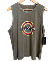 NWT Peloton Tank Side Slit Muscle Tee in Olive Size XL