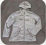 LIGHT Heather Brown Zip Up Fleece Jacket, Women's Medium