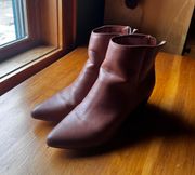 8.5  Brown Pointy-Toed Heeled Booties