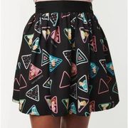 Unique Vintage Sixteen Candles Love Triangle 80s Neon Print Swing Skirt 2X 18